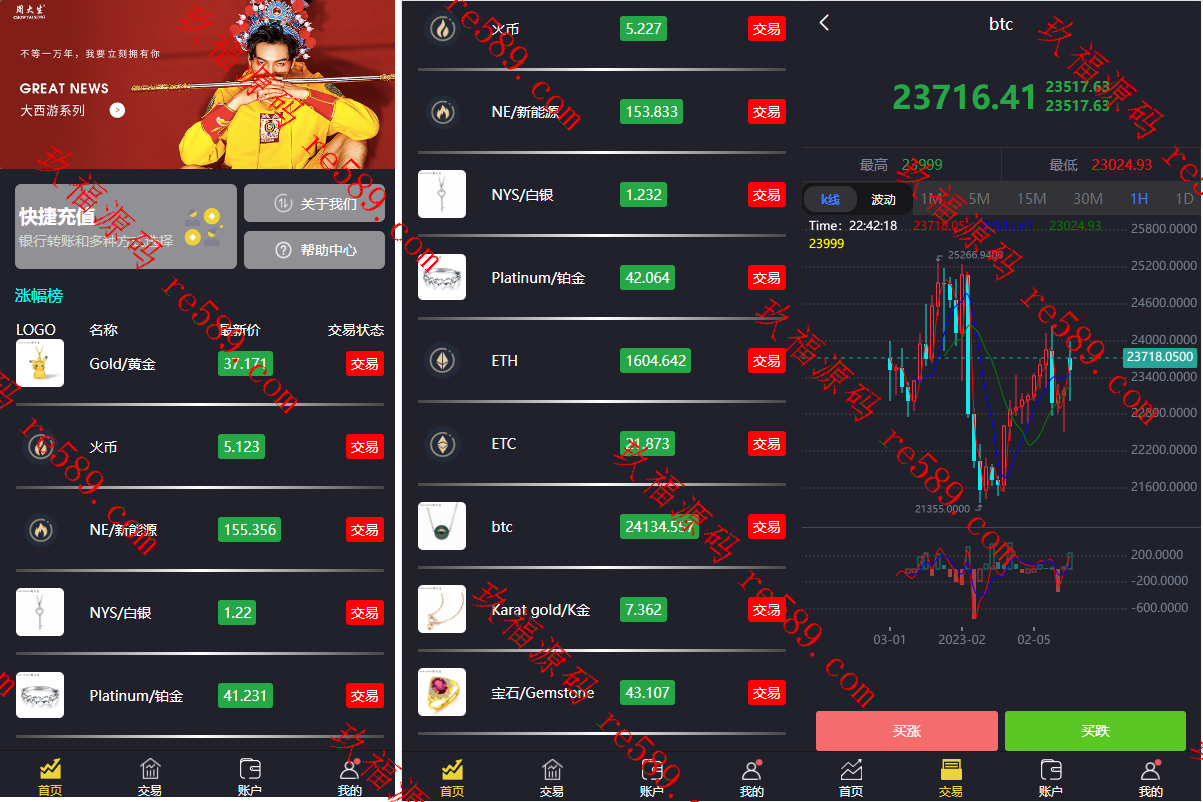 外汇+微交易源码,数字资产交易所,前端uniapp开发k线完好,微盘微交易源码