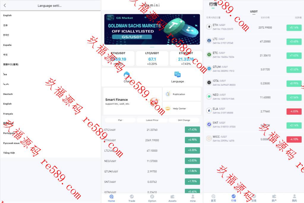 海外多语言交易所系统/秒合约交易/新币认购/前端uniapp