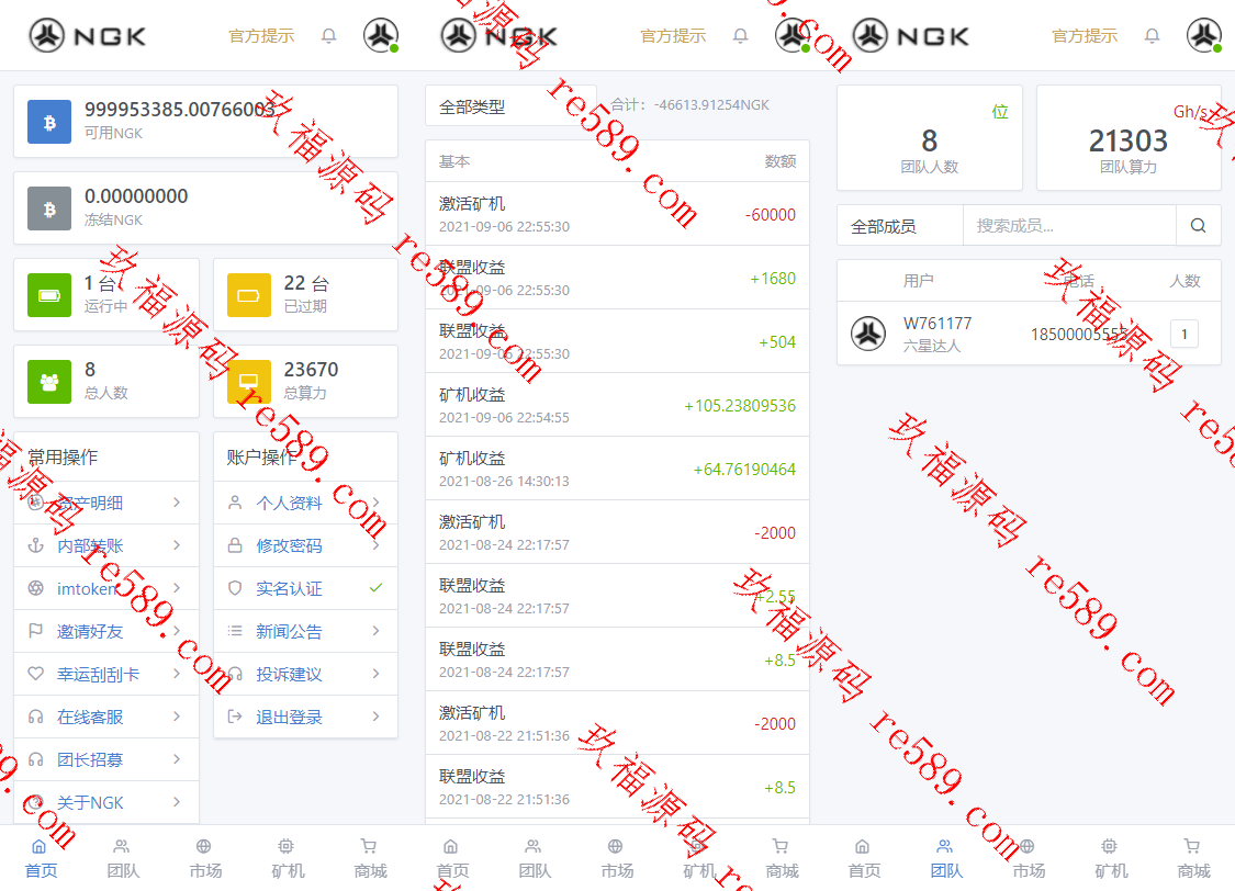 响应式NGK区块链源码/NGK矿机挖矿源码/NGK公链程序/数字钱包源码下载