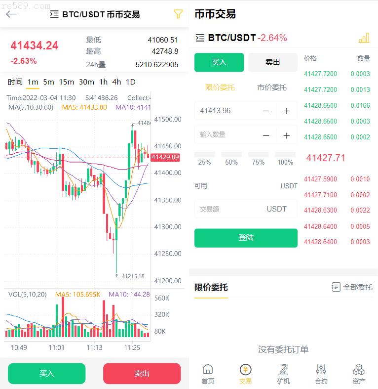 多语言区块链合约交易所秒级交易矿机币币交易完美K线源码附赠代理系统